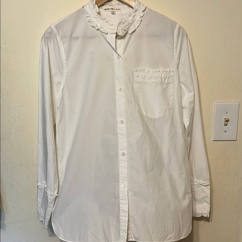Alex Mill Ruffled White Dress Shirt